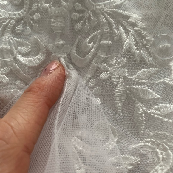 David’s Bridal - Long Sleeve Off-the-Shoulder Trumpet Wedding Dress (WG3943) - Picture 6 of 10